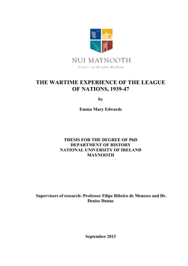 The Wartime Experience of the League of Nations, 1939-47