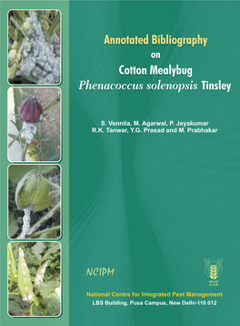 Annotated Bibliography on Cotton Mealybug Phenacoccus Solenopsis Tinsley,NCIPM,New Delhi