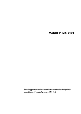 Mardi 11 Mai 2021