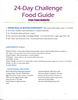 24-Day Challenge Food Guide from Team Audacity Food Options Do Not End at This List