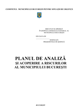 Planul De Analiză Şi Acoperire a Riscurilor Al Municipiului Bucureşti