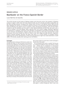 Bauhäusler on the Franco-Spanish Border Laura Martínez De Guereñu