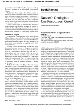 Nasser's Geologist: Use Resources; Grow!