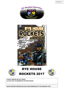 Rye House Rockets 2017