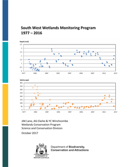 South West Wetlands Monitoring Program 1977 – 2016