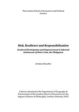 Risk, Resilience and Responsibilisation Gendered Participation and Empowerment in Informal Settlements of Metro Cebu, the Philippines