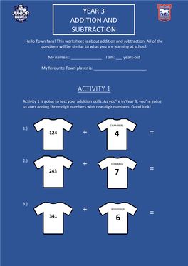 Ipswich Year 3 Addition and Subtraction