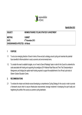 Cycling Strategy & Investment