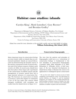 Habitat Case Studies: Islands