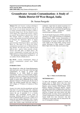 Groundwater Arsenic Contamination: a Study of Malda District of West Bengal, India