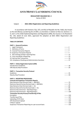 2021 AMLC Registration and Reporting Guidelines