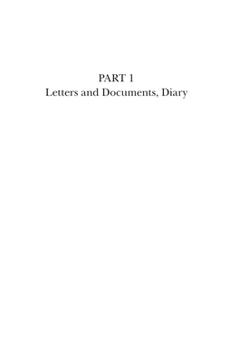 PART 1 Letters and Documents, Diary