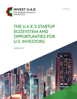 The U.A.E.'S Startup Ecosystem and Opportunities for U.S. Investors