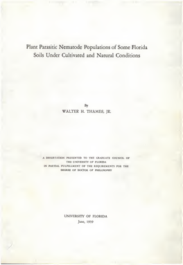 Plant Parasitic Nematode Populations of Some Florida Soils Under