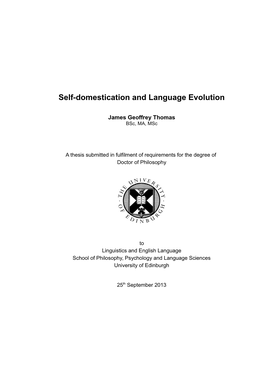 Self-Domestication and Language Evolution