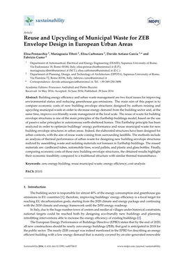 Reuse and Upcycling of Municipal Waste for ZEB Envelope Design in European Urban Areas