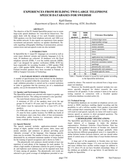 Experiences from Building Two Large Telephone Speech Databases for Swedish