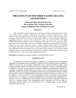 The Effects of Founder's Storytelling Advertising