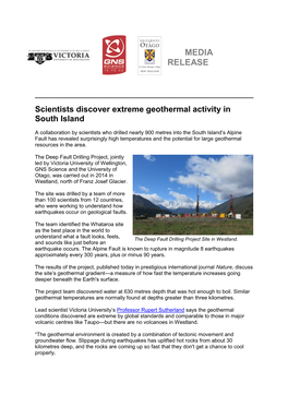 Scientists Discover Extreme Geothermal Activity in South Island