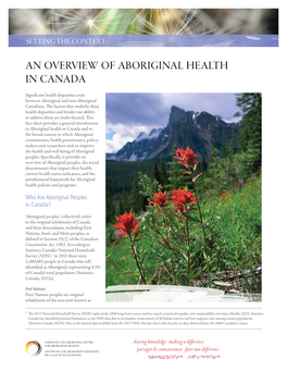 An Overview of Aboriginal Health in Canada