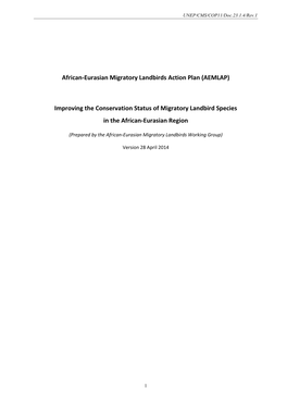 African-Eurasian Migratory Landbirds Action Plan (AEMLAP)