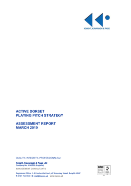 Active Dorset Playing Pitch Strategy Assessment Report March 2019