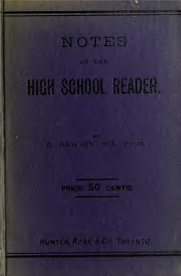 Notes on the High School Reader and Biographical Sketches