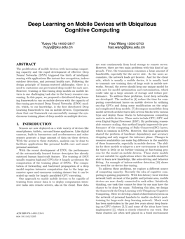 Deep Learning on Mobile Devices with Ubiquitous Cognitive Computing