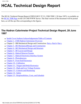 CMS Hadron Calorimeter Technical Design Report