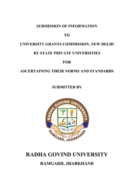 Radha Govind University UGC Proforma