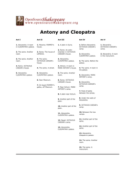 Antony and Cleopatra