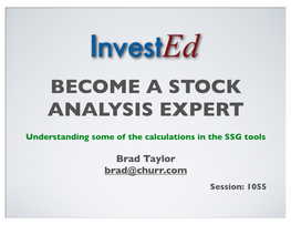 Invested1055 Become a Stock Analysis Expert