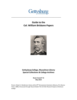 Guide to the Col. William Brisbane Papers