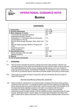 Burma OGN V 5.0 Issued 31 October 2007