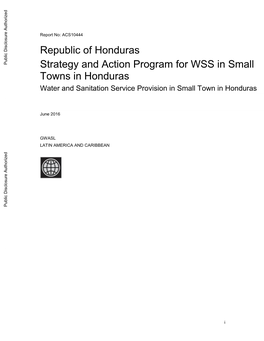 Water and Sanitation Service Provision in Small Town in Honduras