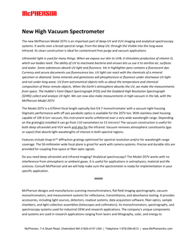 New High Vacuum Spectrometer
