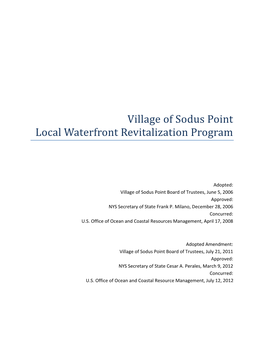 Village of Sodus Point Local Waterfront Revitalization Program
