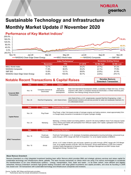 November 2020 Monthly Update