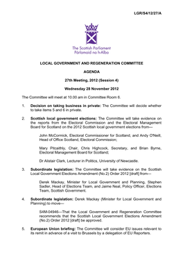 Papers for LGR Meeting 28 November 2012