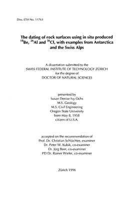 The Dating of Rock Surfaces Using in Situ Produced 10Ae, 26Al and 36CI, with Examples from Antarctica and the Swiss Alps