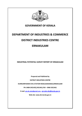 Department of Industries & Commerce District Industries Centre Ernakulam