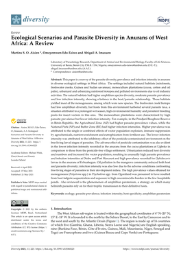 Ecological Scenarios and Parasite Diversity in Anurans of West Africa: a Review