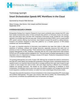 Smart Orchestration Speeds HPC Workflows in the Cloud