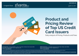 Product and Pricing Review of Top US Credit Card Issuers