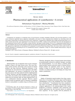 Pharmaceutical Applications of Cyanobacteria-A Review