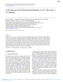 An Evaluation of the Membership Probability of 212 Λ Boo Stars. I. a Catalogue