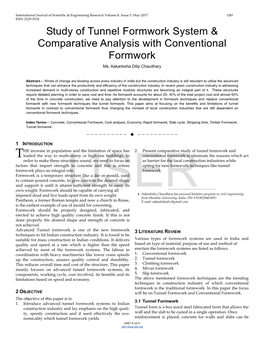 Study of Tunnel Formwork System & Comparative Analysis