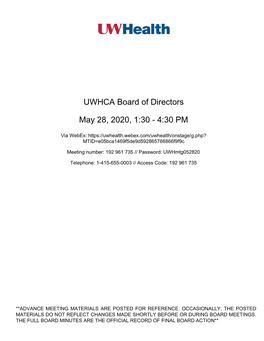 Used for Spacing UWHCA Board of Directors