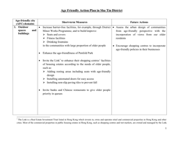 Age Friendly Action Plan in Sha Tin District