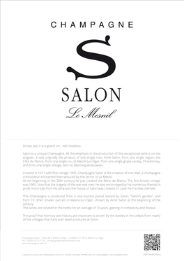 Champagne Salon | 59D1NH45OS / En